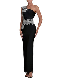 Ariel Tesoro Embellished One-Shoulder Maxi Dress