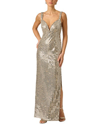 Adrianna Papell Adrianna Papell Fully Beaded Long Dress