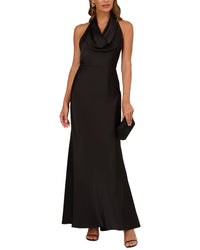 Adrianna Papell Adrianna Papell Satin Cowl Neck Long Dress