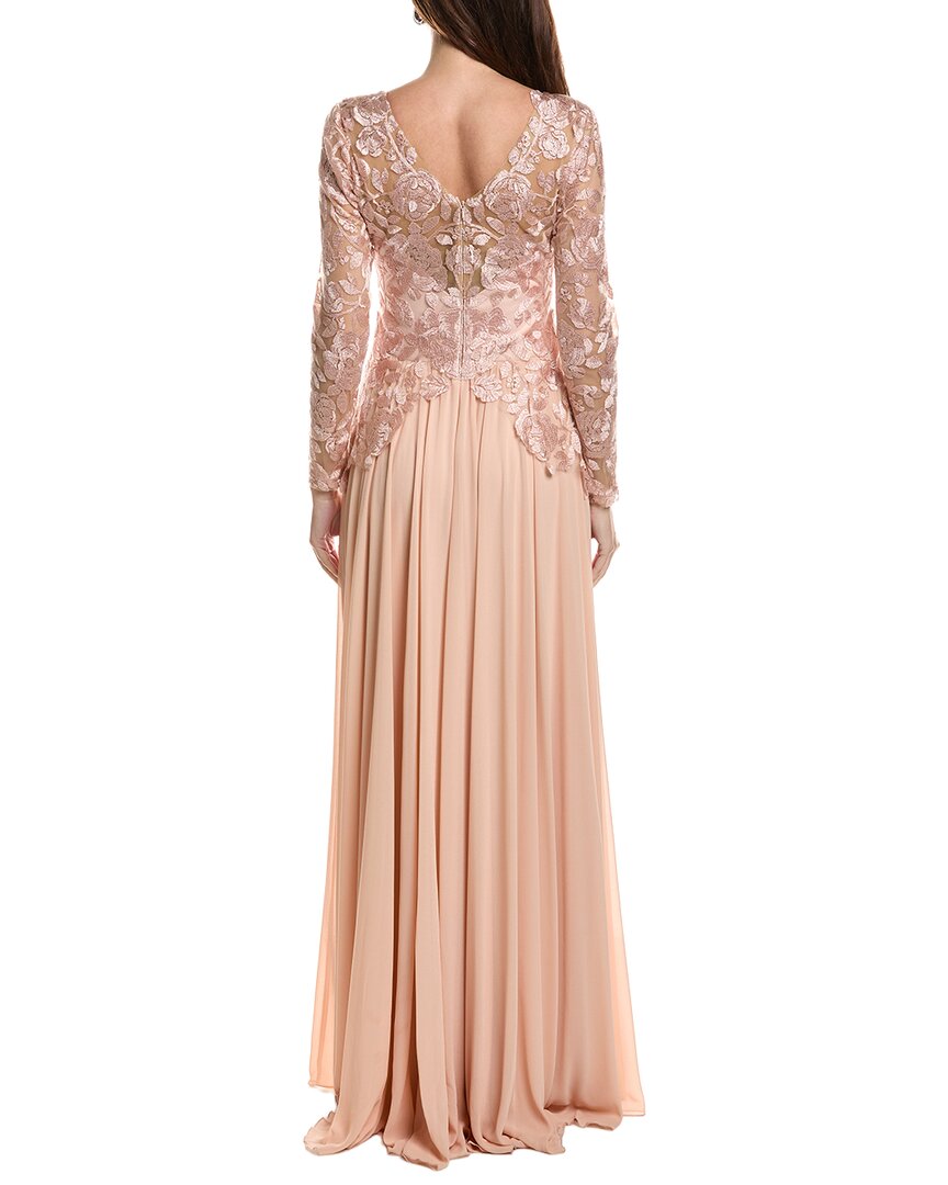 Tadashi Shoji Long Sleeve Embroidered Maxi Dress