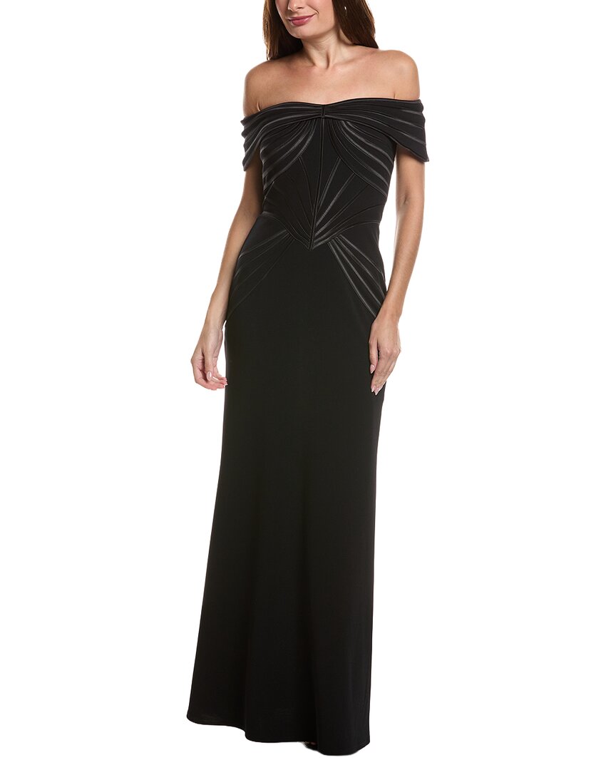 Tadashi Shoji Short Sleeve Solid Maxi Dress