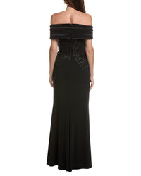 Tadashi Shoji Short Sleeve Solid Maxi Dress