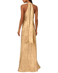 Adrianna Papell Adrianna Papell Foiled Woven Halter Gown