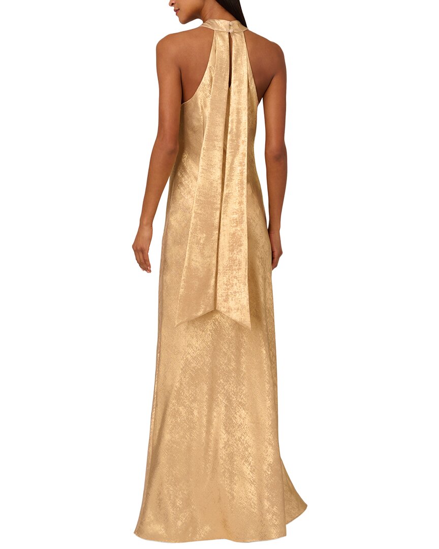 Adrianna Papell Adrianna Papell Foiled Woven Halter Gown