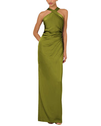 Adrianna Papell Stretch Satin Long Dress