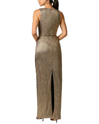 Adrianna Papell Adrianna Papell Metallic Knit Long Dress