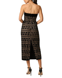 Adrianna Papell Geometric Velvet Midi Dress