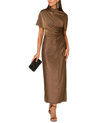 Adrianna Papell Adrianna Papell Metallic Knit Long Dress