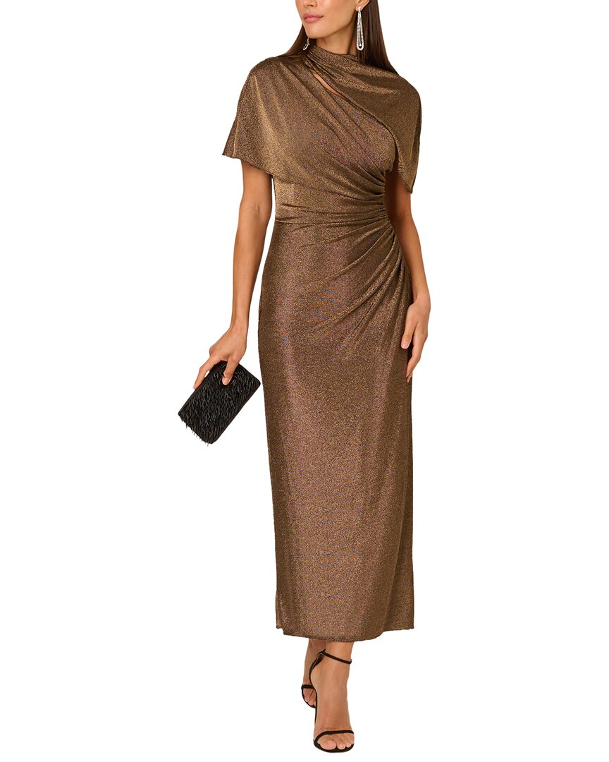Adrianna Papell Adrianna Papell Metallic Knit Long Dress