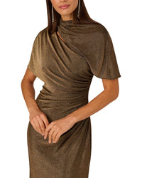 Adrianna Papell Adrianna Papell Metallic Knit Long Dress