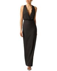 Adrianna Papell Adrianna Papell Crepe And Lace Long Dress