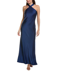 Adrianna Papell Stretch Satin Long Dress