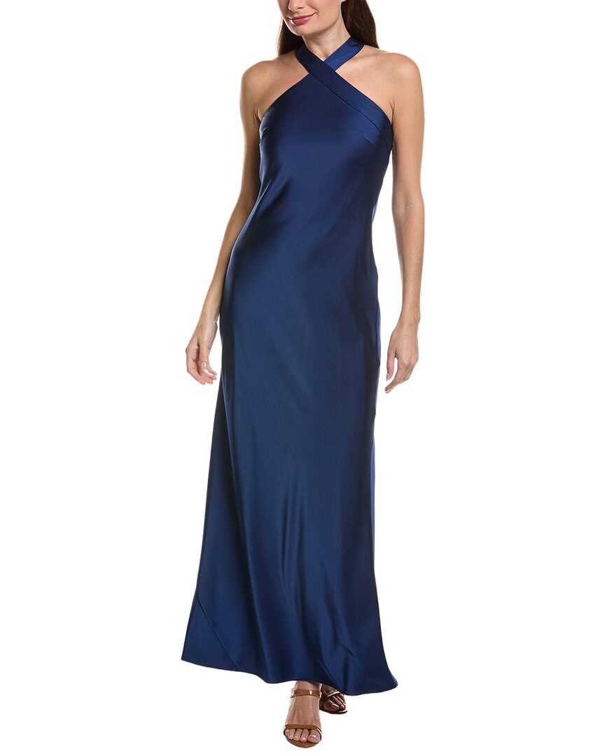 Adrianna Papell Stretch Satin Long Dress