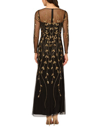 Adrianna Papell Beaded Mesh Dress
