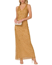 Adrianna Papell Adrianna Papell Beaded Mesh Dress