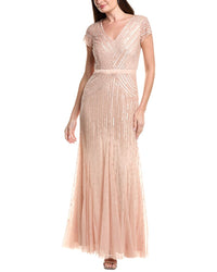 Adrianna Papell Adrianna Papell Beaded Mesh Dress