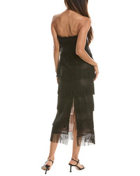 Lela Rose Macrame Lace Silk-Trim Column Dress