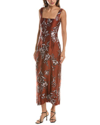 Lela Rose Metallic Floral Jacquard Silk-Blend Cascade Dress