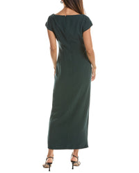 Lela Rose Floral Cord Embroidered Fluid Crepe Cascade Dress