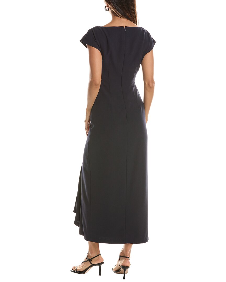Lela Rose Floral Cord Embroidered Fluid Crepe Cascade Dress