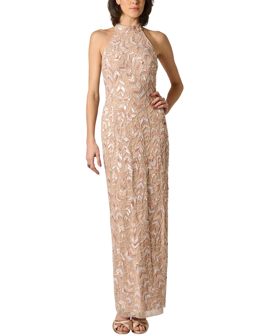 Aidan Mattox Aidan Mattox Beaded Halter Long Dress