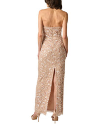 Aidan Mattox Aidan Mattox Beaded Halter Long Dress