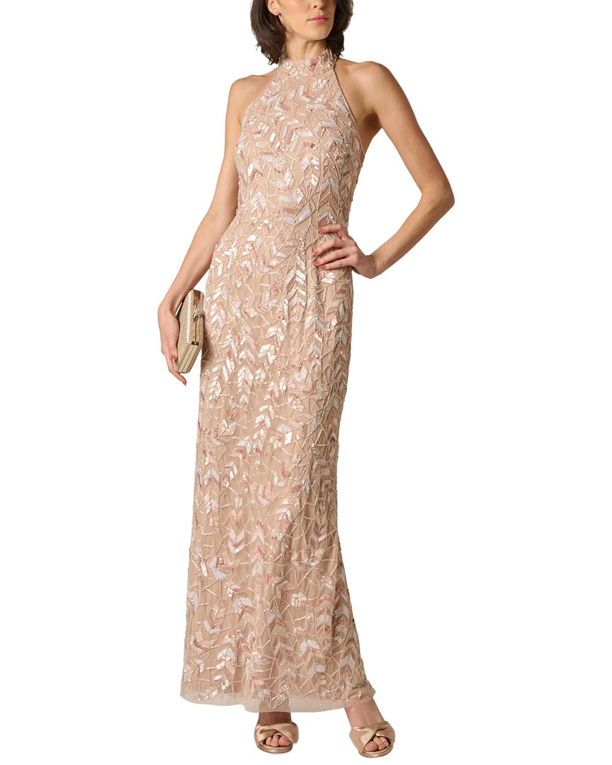 Aidan Mattox Aidan Mattox Beaded Halter Long Dress