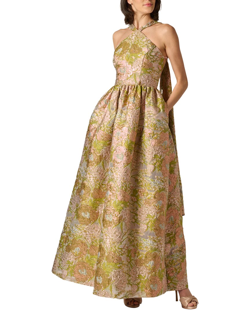 Aidan Mattox Aidan Mattox Floral Jacquard Long Dress