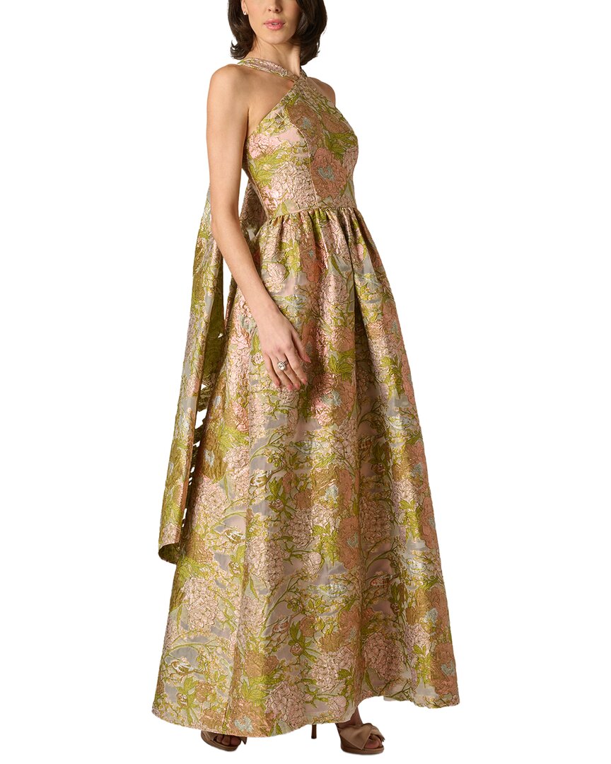 Aidan Mattox Aidan Mattox Floral Jacquard Long Dress