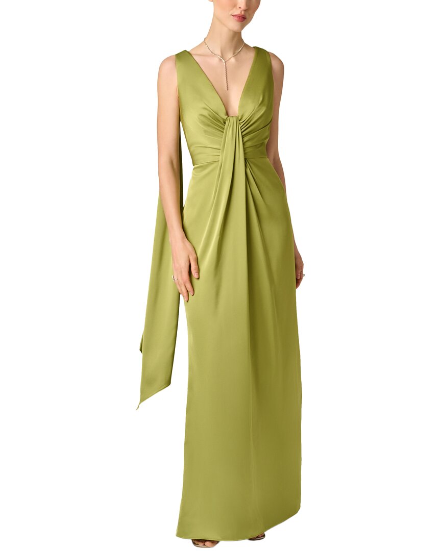 Aidan Mattox Aidan Mattox Crepe Back Satin Long Dress