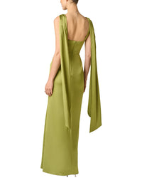 Aidan Mattox Aidan Mattox Crepe Back Satin Long Dress