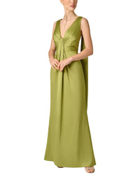 Aidan Mattox Aidan Mattox Crepe Back Satin Long Dress