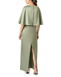 Aidan Mattox Aidan Mattox Crepe Back Satin Long Dress