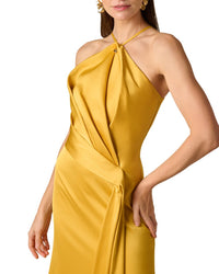 Aidan Mattox Aidan Mattox Crepe Back Satin Long Dress