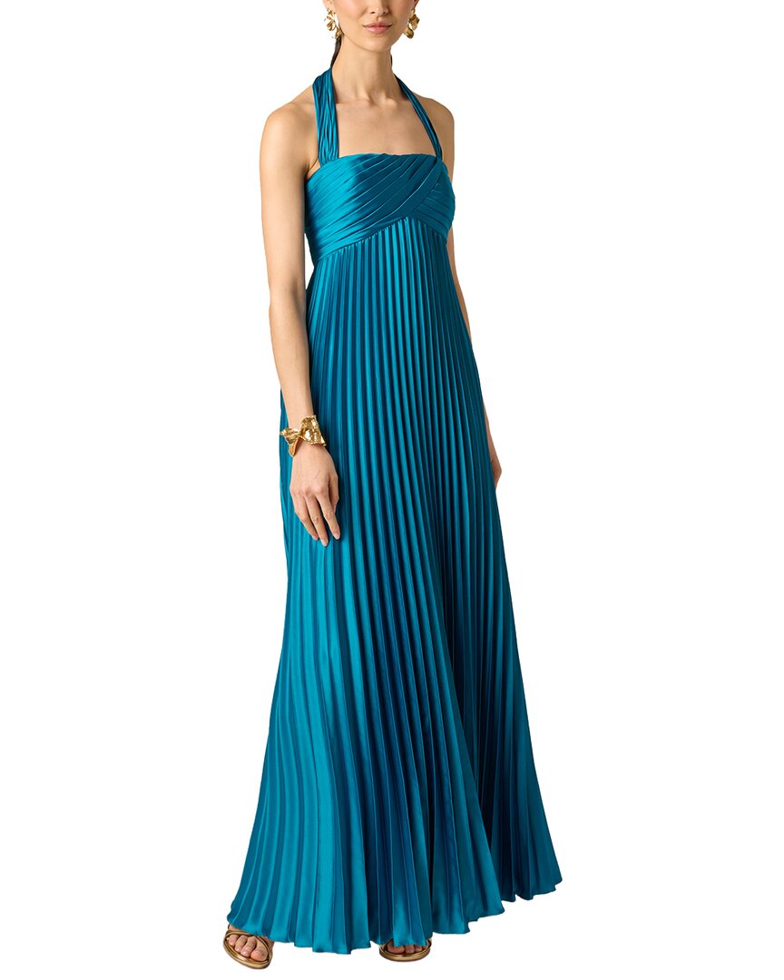 Aidan Mattox Aidan Mattox Stretch Charmeuse Pleated Gown