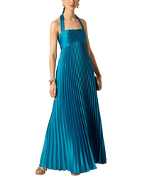 Aidan Mattox Aidan Mattox Stretch Charmeuse Pleated Gown