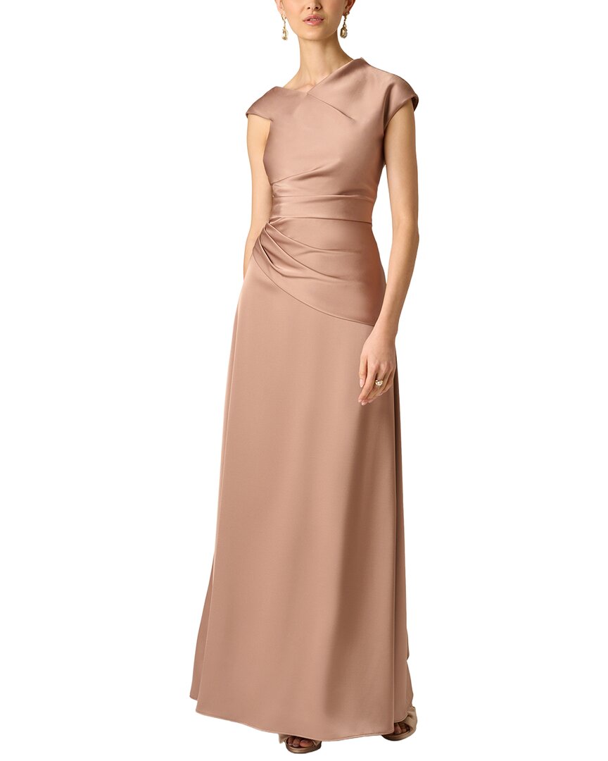 Aidan Mattox Aidan Mattox Crepe Back Satin Long Dress