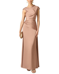 Aidan Mattox Aidan Mattox Crepe Back Satin Long Dress