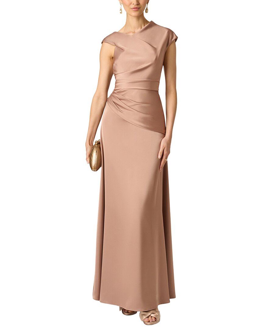 Aidan Mattox Aidan Mattox Crepe Back Satin Long Dress