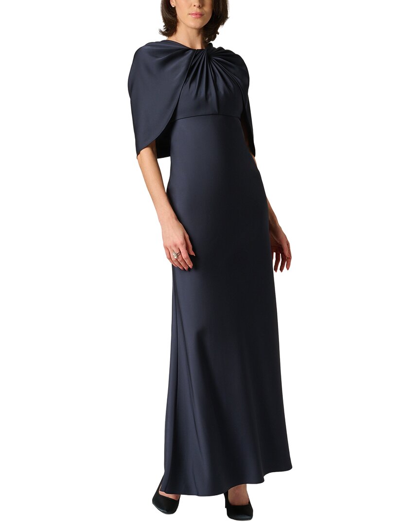 Aidan Mattox Aidan Mattox Satin Cape Sleeve Long Dress