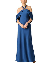 Aidan Mattox Aidan Mattox Crepe Back Satin Long Dress