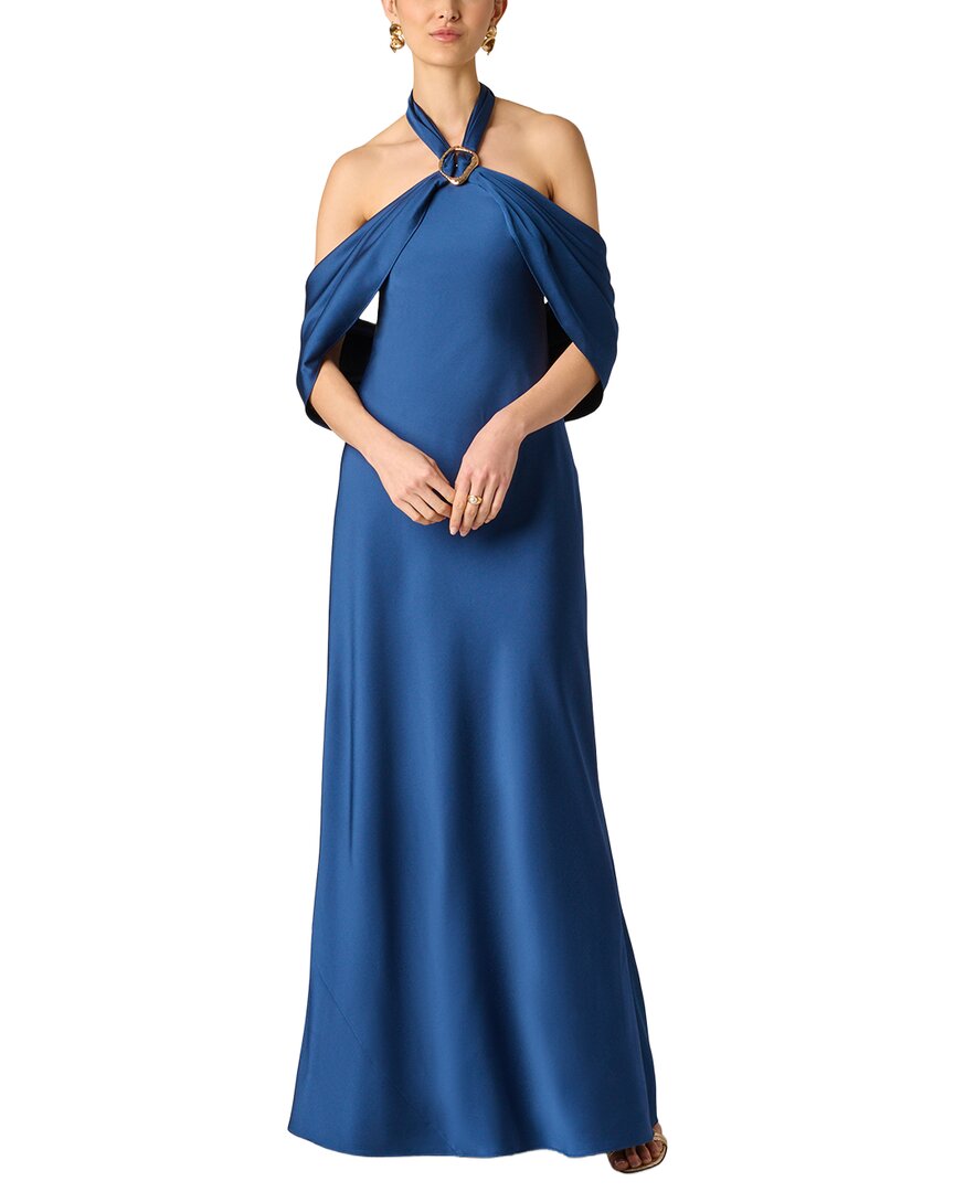 Aidan Mattox Aidan Mattox Crepe Back Satin Long Dress