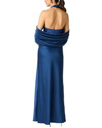 Aidan Mattox Aidan Mattox Crepe Back Satin Long Dress