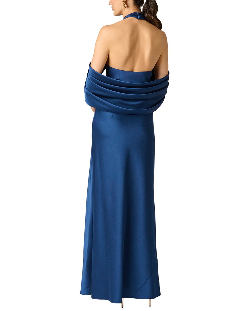 Aidan Mattox Aidan Mattox Crepe Back Satin Long Dress