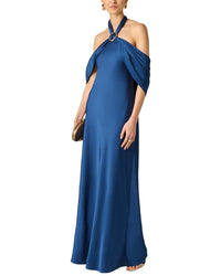 Aidan Mattox Aidan Mattox Crepe Back Satin Long Dress