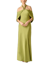 Aidan Mattox Aidan Mattox Crepe Back Satin Long Dress