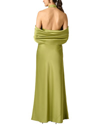 Aidan Mattox Aidan Mattox Crepe Back Satin Long Dress