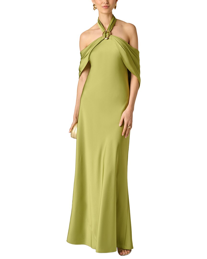Aidan Mattox Aidan Mattox Crepe Back Satin Long Dress