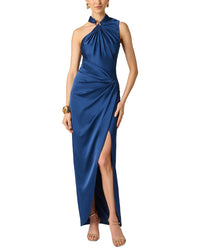Aidan Mattox Aidan Mattox Crepe Back Satin Long Dress