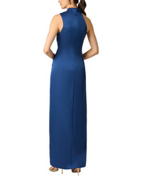 Aidan Mattox Aidan Mattox Crepe Back Satin Long Dress